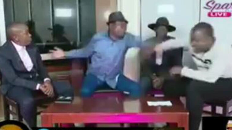VIDEO: Who is stronger? Kato Lubwama slaps Bajjo live on camera VIDEO: Who is stronger? Kato Lubwama slaps Bajjo live on camera