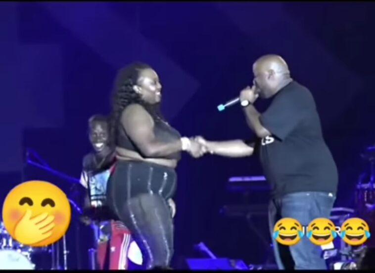 VIDEO: Watch as Kafumisi DJ Nimrod runs away from huge woman VIDEO: Watch as Kafumisi DJ Nimrod runs away from huge woman