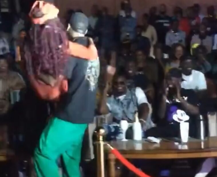 Video: Watch Grenade Official attempt to chew Rachel K on stage Video: Watch Grenade Official attempt to chew Rachel K on stage